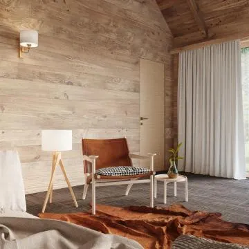Lampa stojąca LEGNO 1 naturalne drewno/biała
