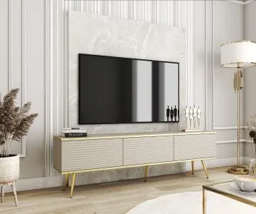 Szafka RTV KARL 3D 175cm wisząca/stojąca kaszmirowy mat 