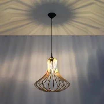Lampa wisząca ELZA drewniana