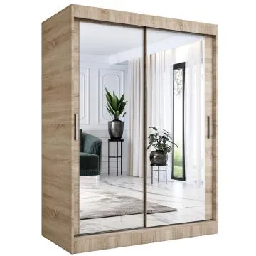 Szafa przesuwna MODUO COMFORT 150 dąb sonoma z dwoma lustrami