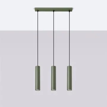 Lampa wisząca LAGOS 3L zielona oliwka
