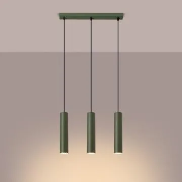 Lampa wisząca LAGOS 3L zielona oliwka