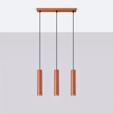 Lampa wisząca LAGOS 3L ochra czerwona