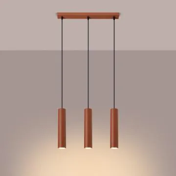 Lampa wisząca LAGOS 3L ochra czerwona