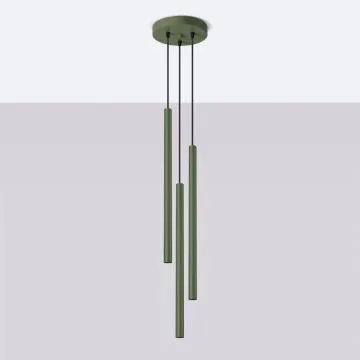 Lampa wisząca PASTELO 3P zielona oliwka