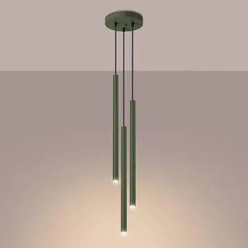 Lampa wisząca PASTELO 3P zielona oliwka