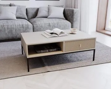 Stolik kawowy MAGGIORE 104x68 kaszmir mat/czarny