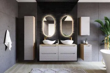 Szafka pod umywalkę OCEAN BEIGE 82-120-2S 120cm dąb olejowany/beżowa