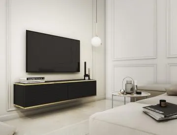 Szafka RTV KARL 3D 135cm wisząca/stojąca czarny mat 
