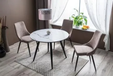 Stół IDEAL 100x100 marmur/czarny
