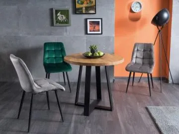 Stół VASCO 80x80 dąb lite drewno/czarny
