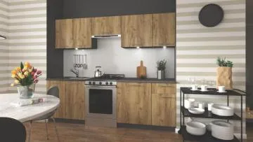 Zestaw mebli kuchennych DARIA 240 antracyt/dąb craft