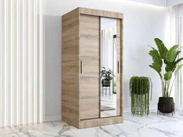Szafa przesuwna MODUO COMFORT 2 90 dąb sonoma z lustrem