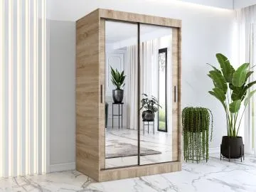 Szafa przesuwna MODUO COMFORT 120 dąb sonoma z dwoma lustrami