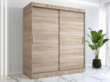Szafa przesuwna MODUO COMFORT 180 dąb sonoma z listwami