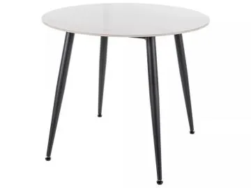Stół okrągły RION 90 cm biały marmur/ czarny