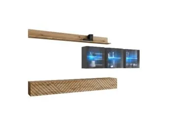 Meblościanka SWITCH LAMEL XVII dąb wotan/szara