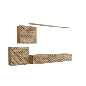 Meblościanka SWITCH LAMEL V dąb wotan