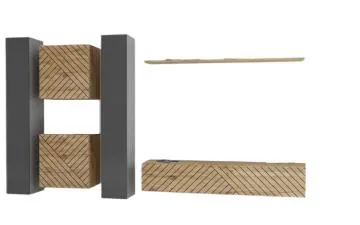 Meblościanka SWITCH LAMEL VI dąb wotan/szara