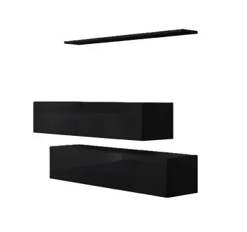 Meblościanka SWITCH SB II czarny mat/czarny połysk