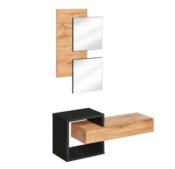 Zestaw mebli do przedpokoju EASY II dąb wotan/czarny mat