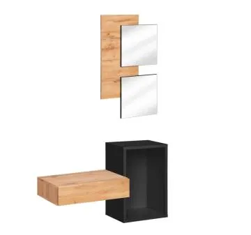 Zestaw mebli do przedpokoju EASY I dąb wotan/czarny mat