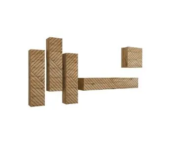 Meblościanka SWITCH LAMEL III dąb wotan