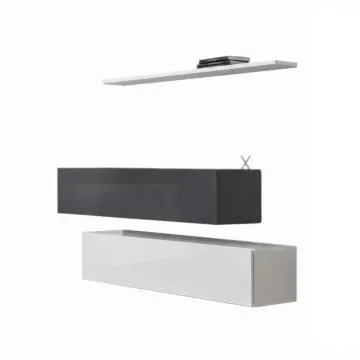 Meblościanka SWITCH SB II biała/grafitowa