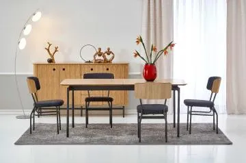 Krzesło SMART-KR VELVET ciemnoszare/naturalne