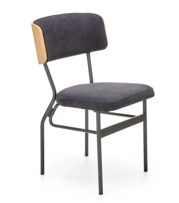 Krzesło SMART-KR VELVET ciemnoszare/naturalne