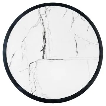 Stolik kawowy KIM 50x50 biały marmur/czarna