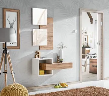 Konsola wisząca EASY 100x40 dąb wotan/biała