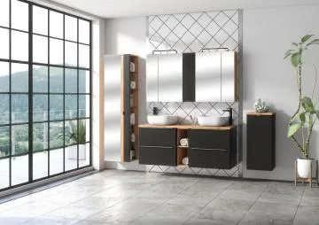 Szafka pod umywalkę CAPRI 821 80 cm czarna mat