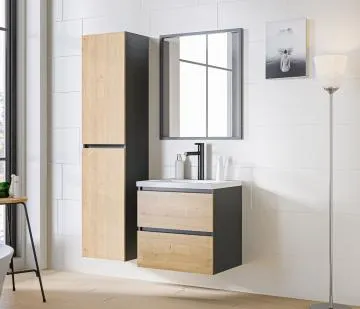 Szafka pod umywalkę MONAKO GREY OAK 820 60cm szary/dąb
