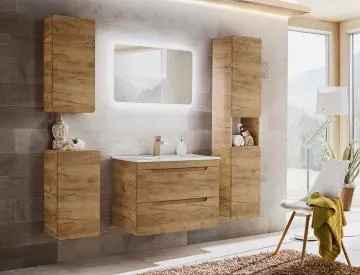 Szafka pod umywalkę wpuszczaną ARUBA CRAFT 821 80 cm dąb craft