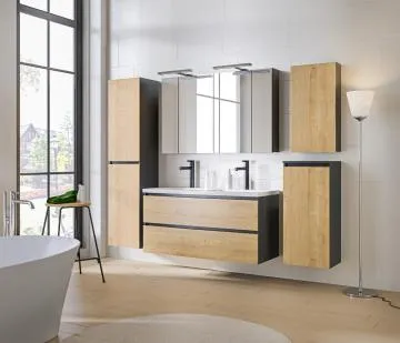 Szafka pod umywalkę MONAKO GREY OAK 823 120cm szary/dąb