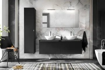 Szafka pod umywalkę nablatową SANTA FE BLACK 80 cm czarny mat