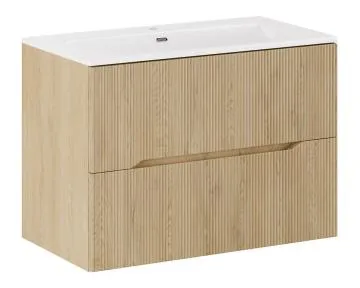 Szafka pod umywalkę NORDIC CREMONA 2S 80cm dąb cremona z umywalką wpuszczaną SKY