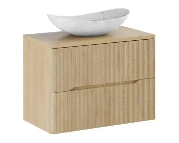 Szafka pod umywalkę NORDIC CREMONA 2S 60cm dąb cremona z umywalką nablatową LENA