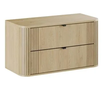 Szafka pod umywalkę nablatową OVALIA CREMONA 2S 100cm dąb cremona z blatem