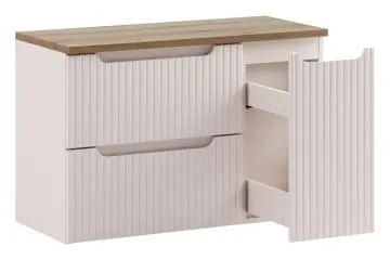 Szafka pod umywalkę nablatową NOVA CASHMERE 60cm kaszmirowa - zestaw 90cm z blatem i CARGO 30cm