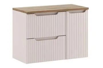 Szafka pod umywalkę nablatową NOVA CASHMERE 50cm kaszmirowa - zestaw 80cm z blatem i CARGO 30cm