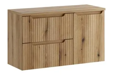 Szafka pod umywalkę nablatową NOVA COAST EVOKE 2S 60cm dąb coast evoke - zestaw 100cm z koszem na pranie i blatem 