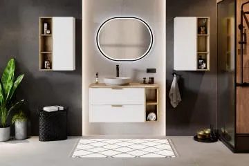 Szafka pod umywalkę ASTER WHITE 2S 80cm biały mat