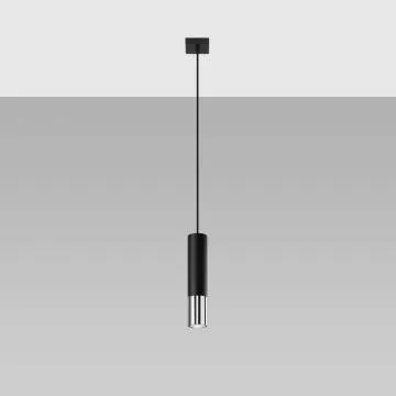 Lampa wisząca LOOPEZ 1 czarna/chrom