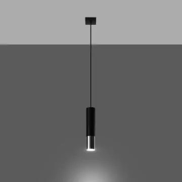 Lampa wisząca LOOPEZ 1 czarna/chrom