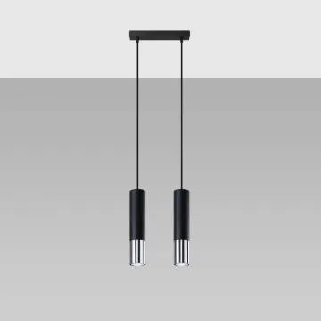 Lampa wisząca LOOPEZ 2 czarna/chrom
