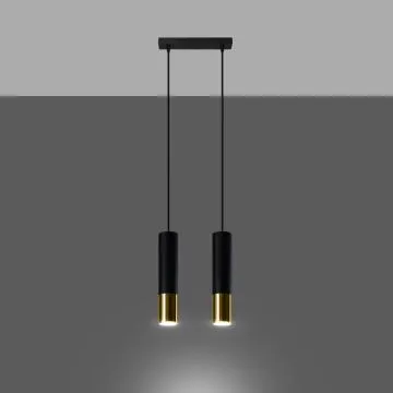 Lampa wisząca LOOPEZ 2 czarna/złoty