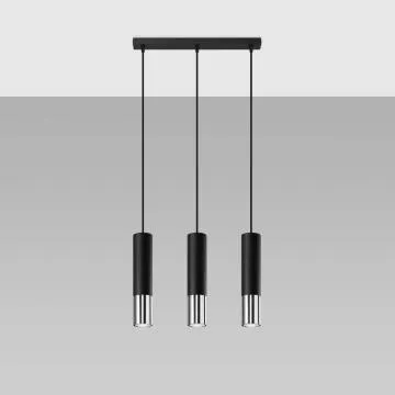 Lampa wisząca LOOPEZ 3L czarna/chrom