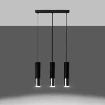 Lampa wisząca LOOPEZ 3L czarna/chrom